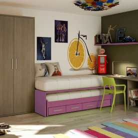 Colchonerías Crumar habitación juvenil lila
