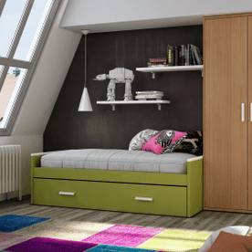 Colchonerías Crumar habitación juvenil verde